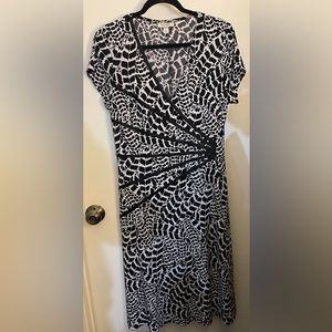 DressBarn animal print black and white cap sleeves size 14